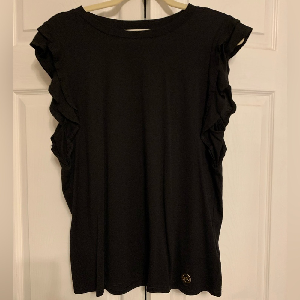 MICHAEL MICHAEL KORS Sleeveless Tee  With Ruffles, Medium, Good Condition
